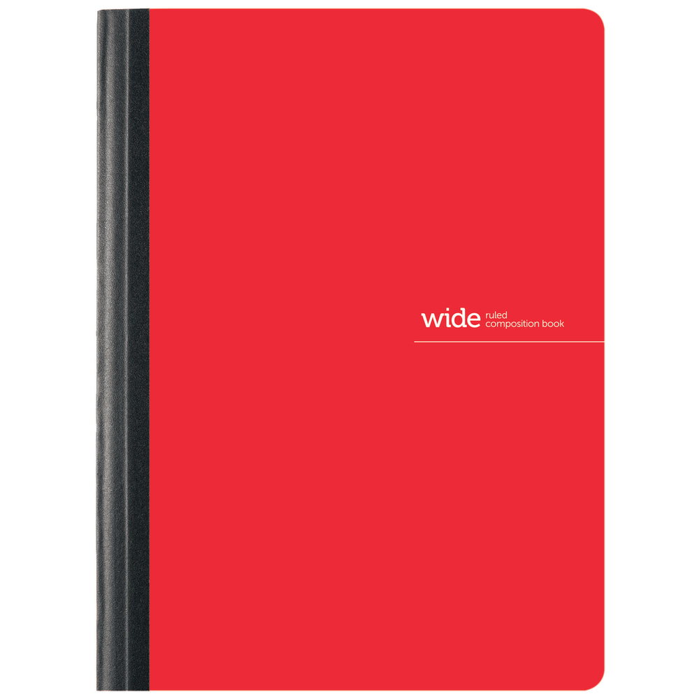 Office Depot Brand Poly Composition Book, 7-1/2in x 9-3/4in, Wide Ruled, 80 Sheets, Red (Min Order Qty 61) MPN:HPS-COMPWRRED