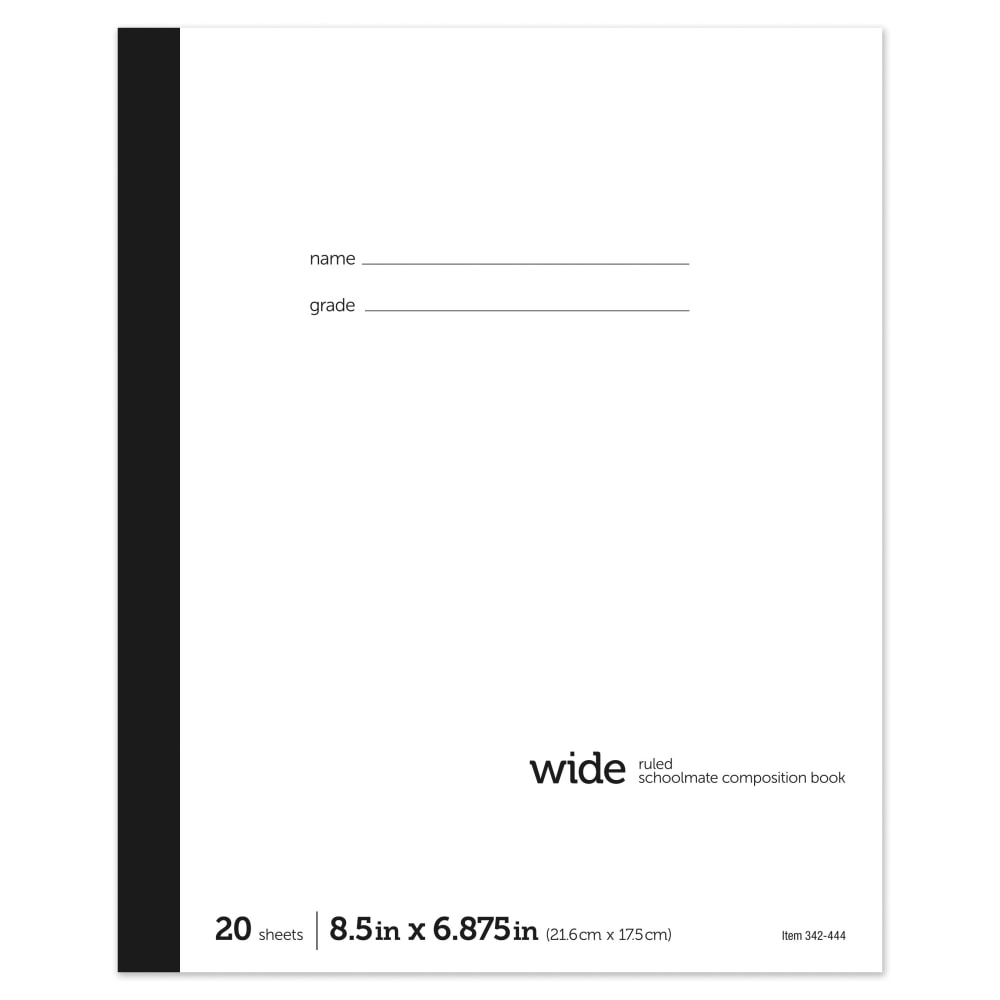 Office Depot Brand Schoolmate Composition Book, 6-7/8in x 8-1/2in, Wide Ruled, 20 Sheets (Min Order Qty 239) MPN:MNT-012