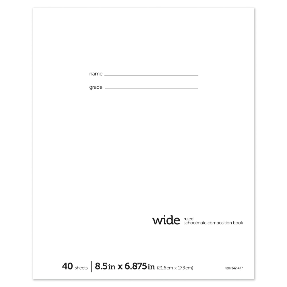 Office Depot Brand Schoolmate Composition Book, 6-7/8in x 8-1/2in, Wide Ruled, 40 Sheets (Min Order Qty 157) MPN:MNT-014