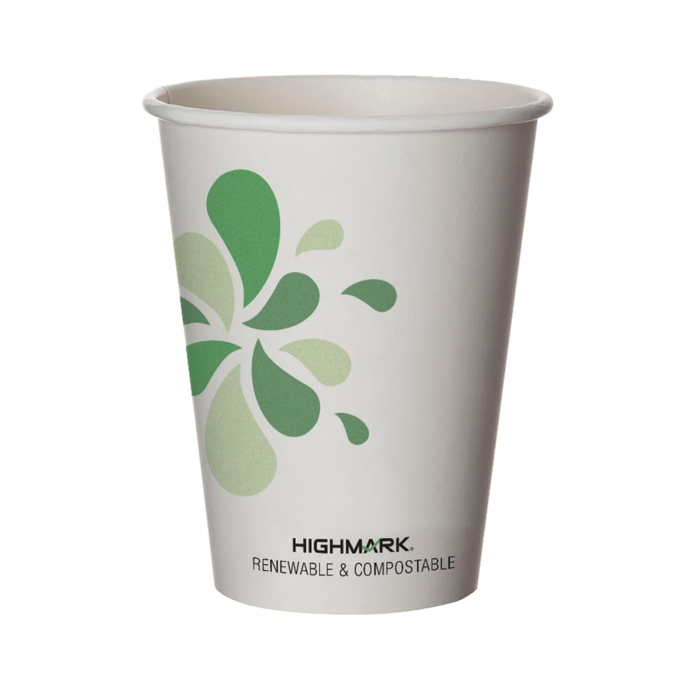 Highmark ECO Compostable Hot Coffee Cups, 12 Oz, White, Pack Of 50 (Min Order Qty 9) MPN:EP-BHC12-Z04967PK