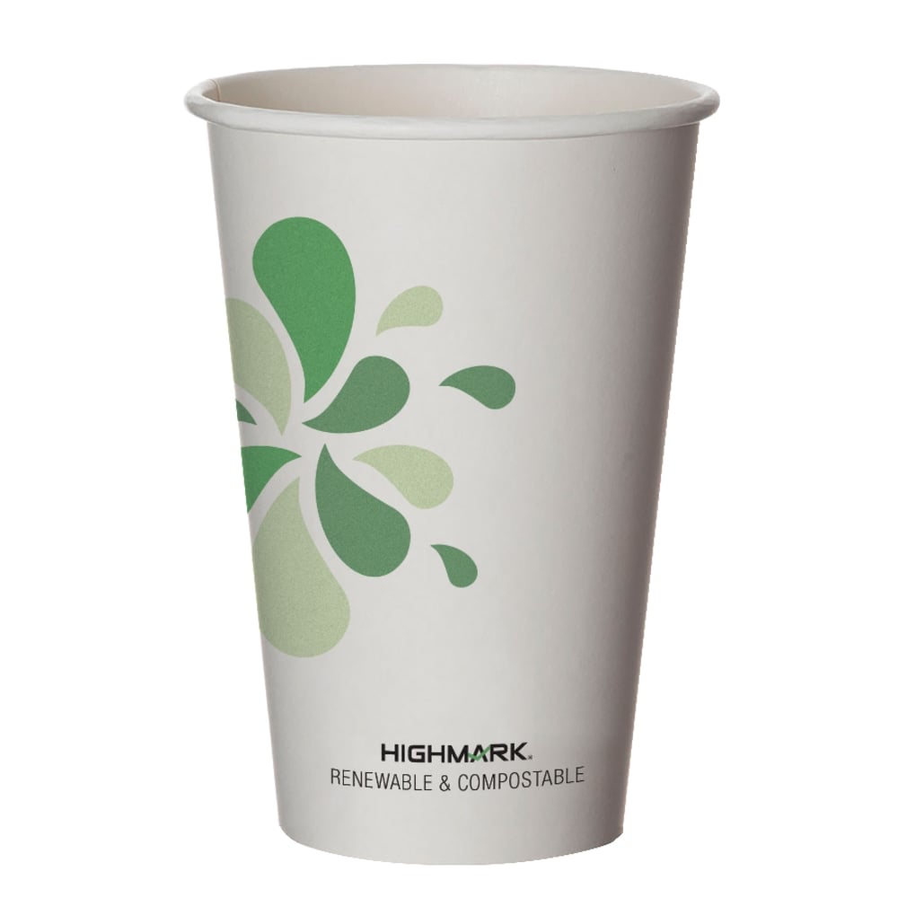 Highmark Compostable Hot Drink Cups, 16 Oz, White/Green/Black, Pack Of 50 (Min Order Qty 10) MPN:EP-BHC16-Z04967PK