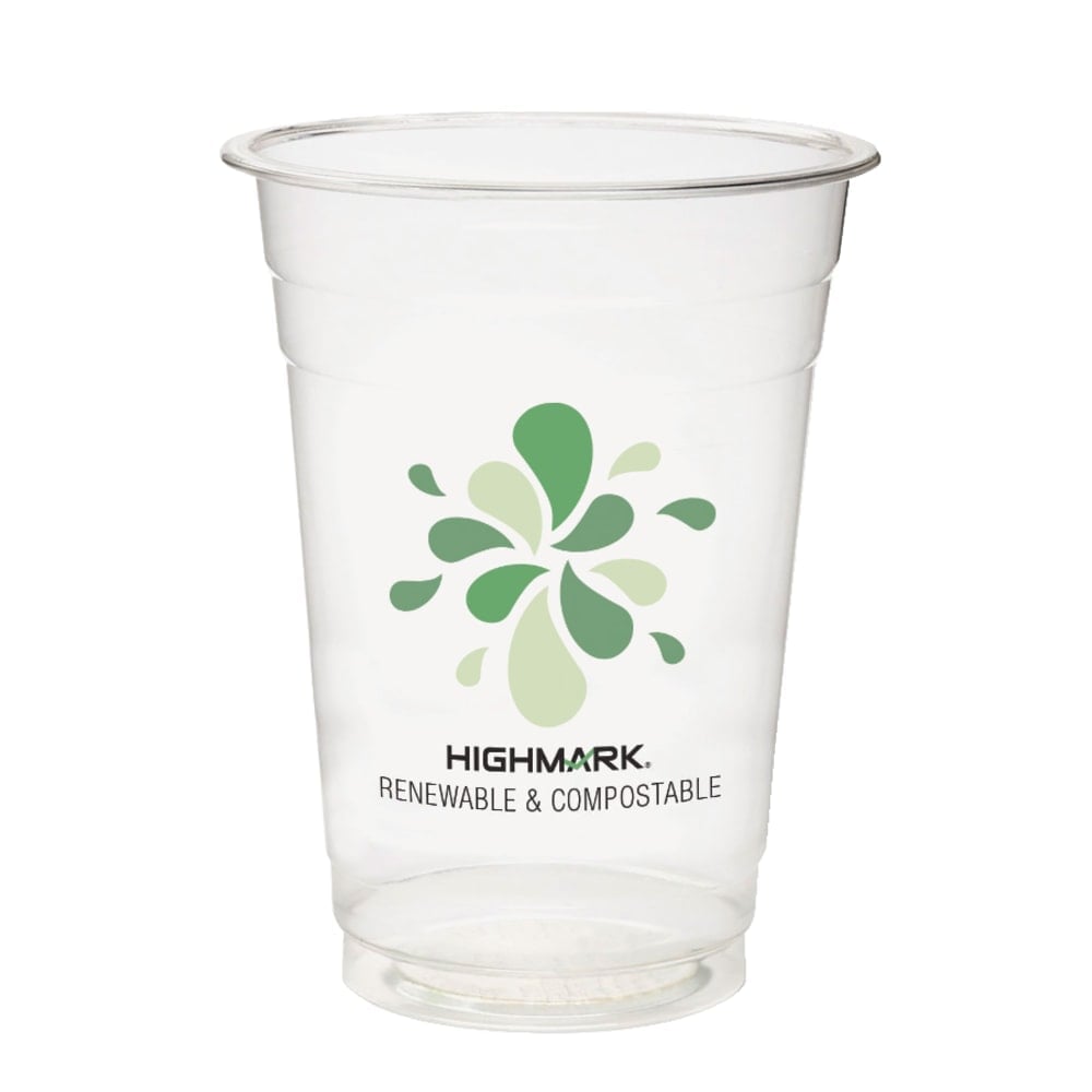 Highmark ECO Compostable Plastic Cups, 16 Oz, Clear, Pack Of 50 (Min Order Qty 5) MPN:EP-CC16-Z06678PK