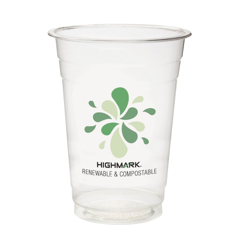 Highmark ECO Compostable Plastic Cups, 16 Oz, Clear, Pack Of 500 MPN:EPCC16Z06678