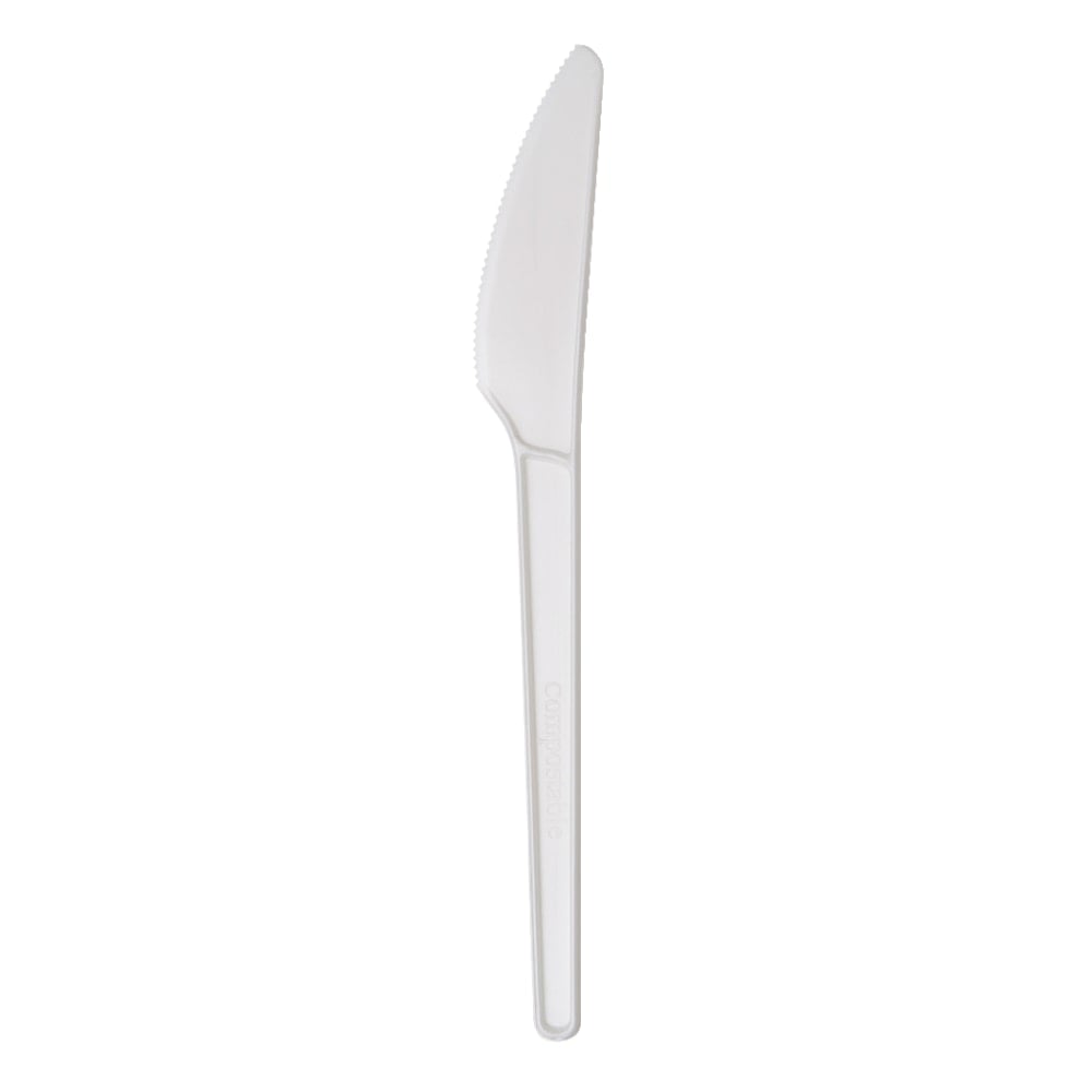 Highmark ECO Compostable Knives, 6-1/2in, White, Pack Of 50 (Min Order Qty 12) MPN:EP-65KNPK