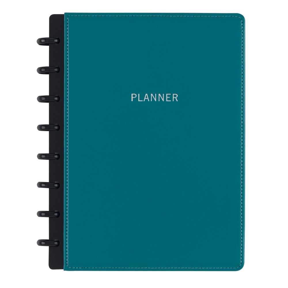 TUL Discbound Monthly Planner Starter Set, Undated, Junior Size, Leather Cover, Teal (Min Order Qty 4) MPN:TULJRPLNR-RY21-TL