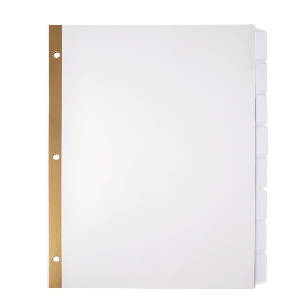 Office Depot Brand Plain Dividers With Tabs And Labels, White, 8-Tab, Pack Of 25 Sets (Min Order Qty 5) MPN:3585411354