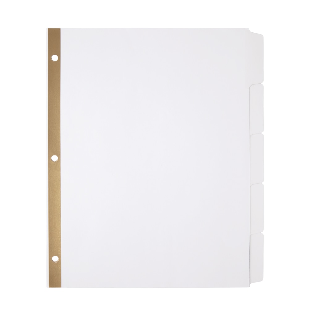 Office Depot Brand 20% Recycled Erasable Big Tab Dividers, 5-Tab, White (Min Order Qty 114) MPN:3585411530