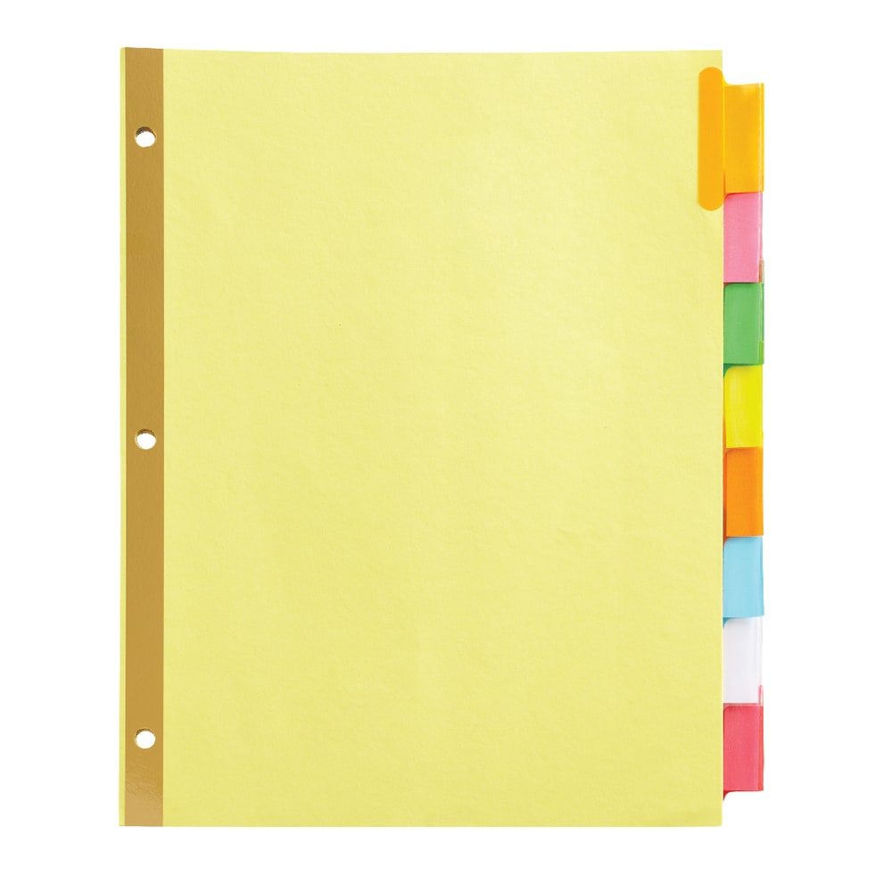 Office Depot Brand Insertable Dividers With Big Tabs, Buff, Assorted Colors, 8-Tab (Min Order Qty 36) MPN:3585414787