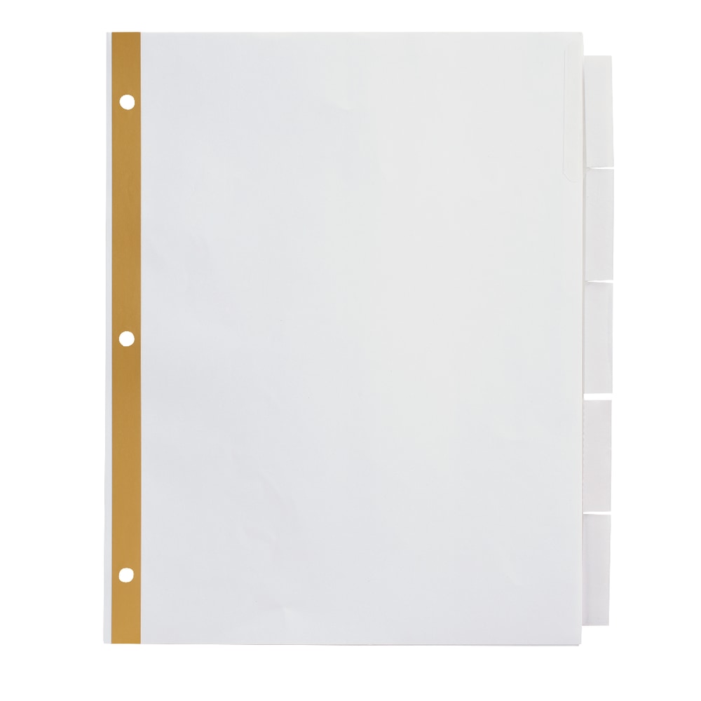 Office Depot Brand Insertable Dividers With Big Tabs, White, Clear Tabs, 5-Tab (Min Order Qty 114) MPN:3585414790