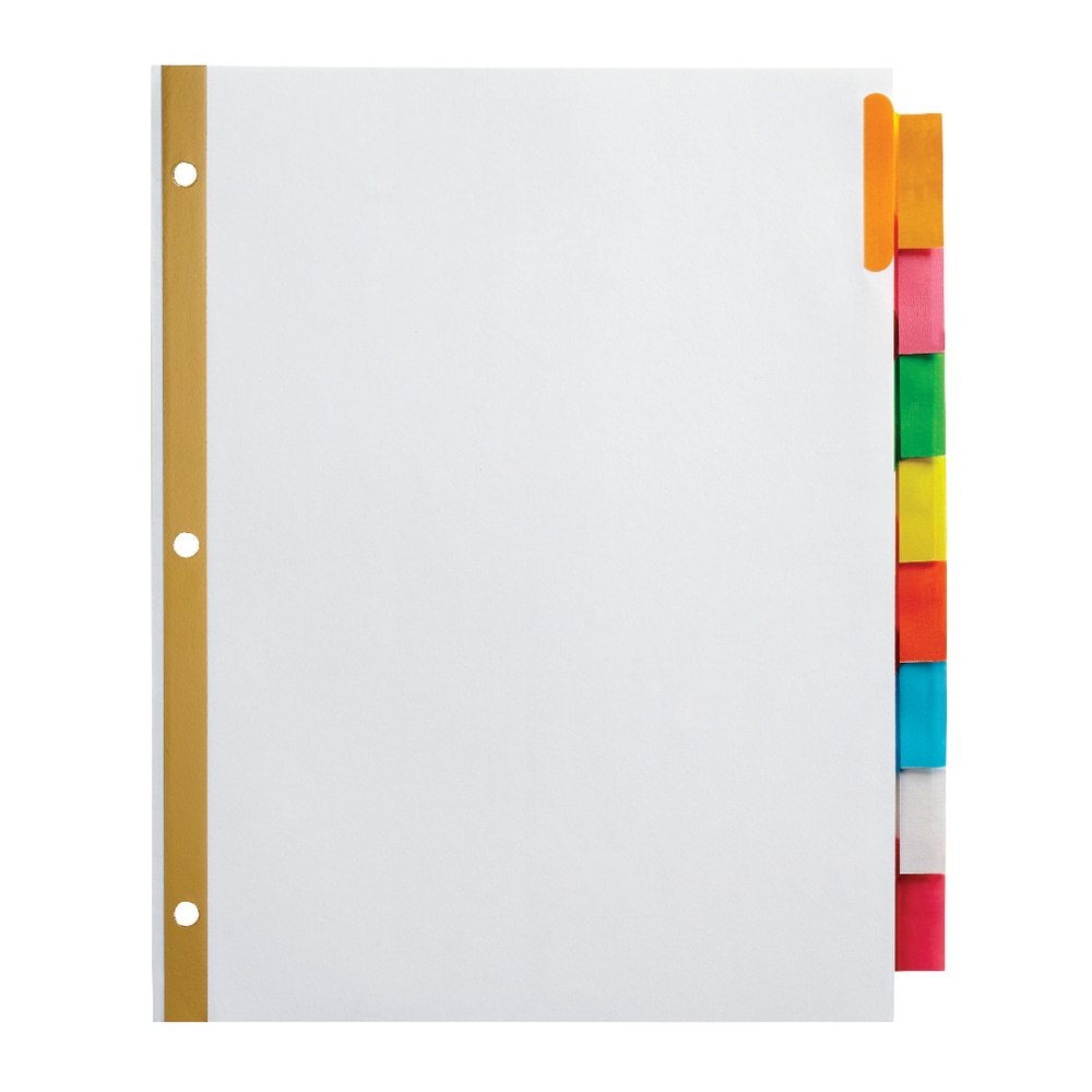 Office Depot Brand Insertable Dividers With Big Tabs, White, Assorted Colors, 8-Tab (Min Order Qty 84) MPN:3585414791