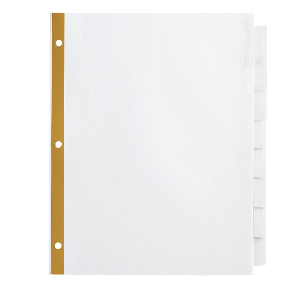 Office Depot Brand Insertable Dividers With Big Tabs, White, Clear Tabs, Set Of 8 (Min Order Qty 84) MPN:3585414792