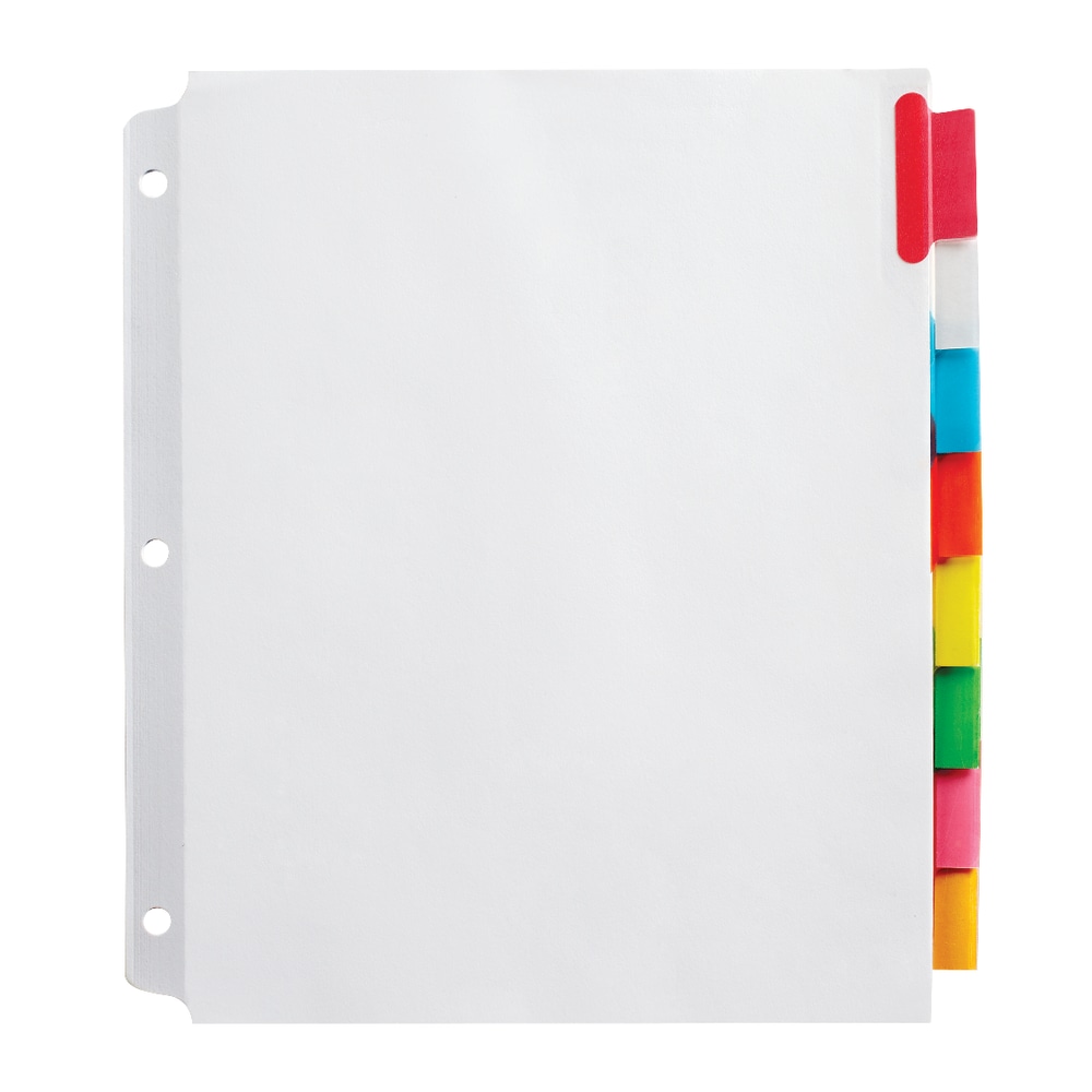 Office Depot Brand Insertable Extra-Wide Dividers With Big Tabs, Assorted Colors, 8-Tab (Min Order Qty 80) MPN:3585414795