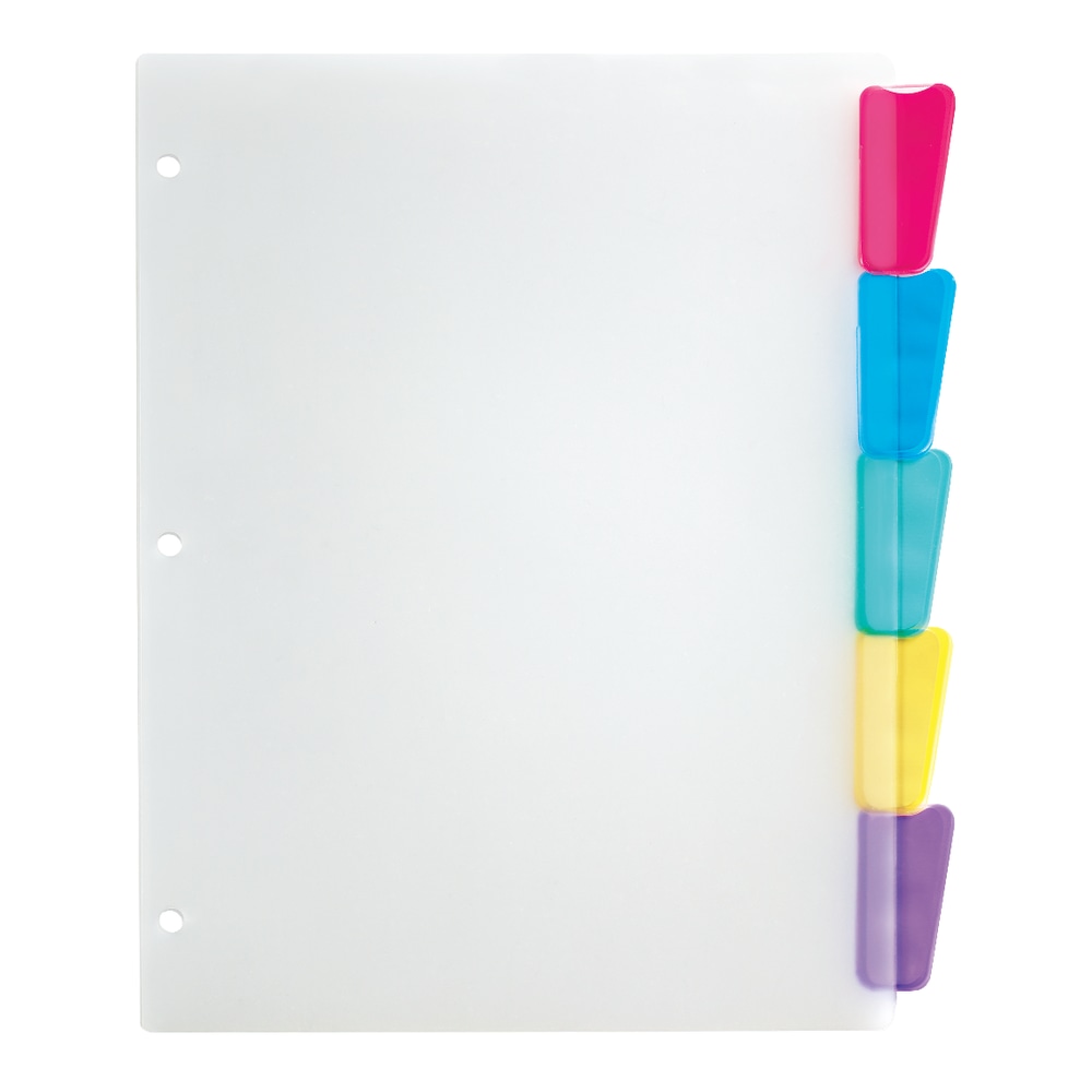 Office Depot Brand Plastic Dividers With Insertable Rounded Tabs, Multicolor, 5-Tab (Min Order Qty 51) MPN:3585499225