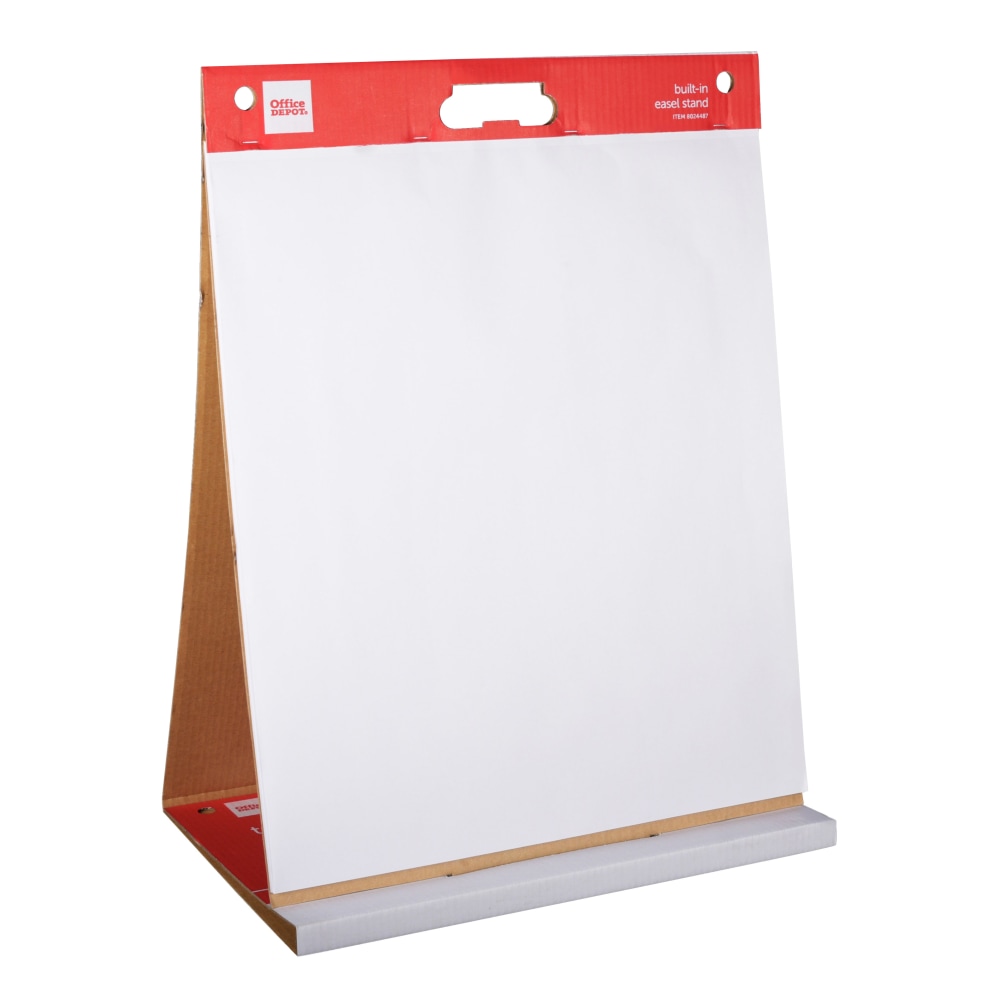 Office Depot Brand Easel Pad, 20in x 23in, Tabletop with Built-In Stand, 25 Sheets, 30% Recycled, White (Min Order Qty 8) MPN:ODUS2006-001