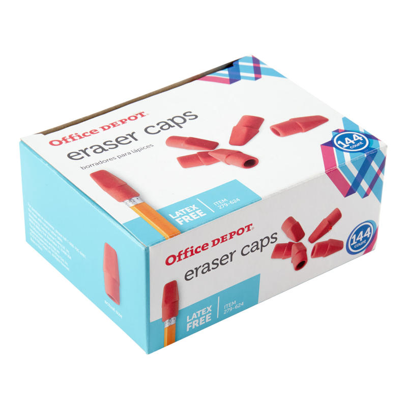 Office Depot Brand Eraser Caps, Red, Box Of 144 (Min Order Qty 8) MPN:RW279624