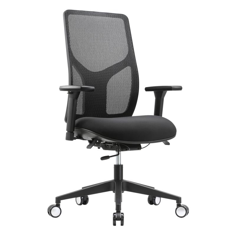 WorkPro 4000 Series Multifunction Ergonomic Mesh/Fabric High-Back Executive Office Chair, Black/Black, BIFMA Compliant MPN:GAP