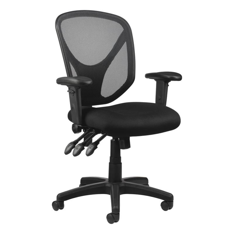 Realspace MFTC 200 Ergonomic Mesh Mid-Back Task Office Chair, Black, BIFMA Compliant MPN:OM06581