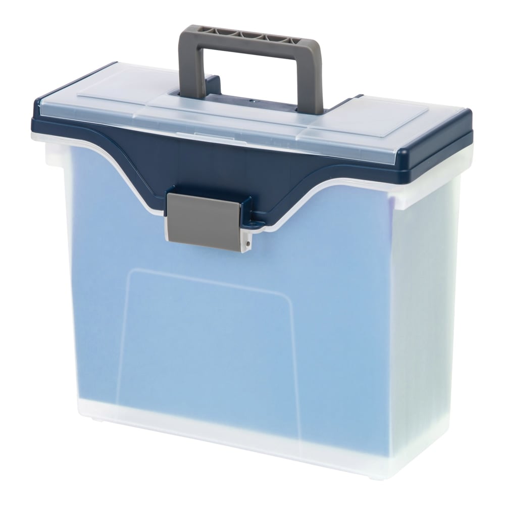 Office Depot Brand File Box, Small, Letter Size, Clear/Blue (Min Order Qty 6) MPN:111078