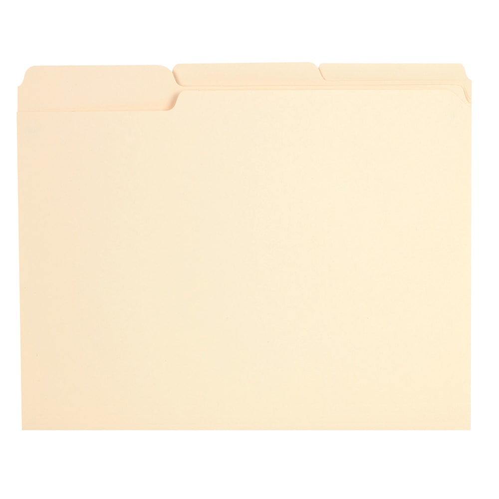 Office Depot Brand Reinforced File Folders, 1/3-Cut Tabs, Letter Size, Manila, Box Of 100 (Min Order Qty 4) MPN:316471OD