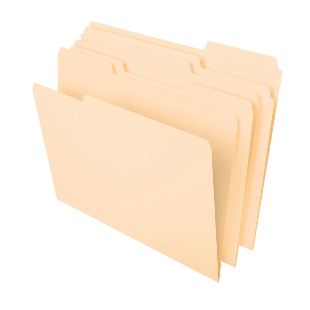 Office Depot Brand Heavyweight Manila File Folders, 1/3 Cut, Letter Size (8-1/2in x 11in), Manila, Box Of 50 Folders (Min Order Qty 6) MPN:OD03391