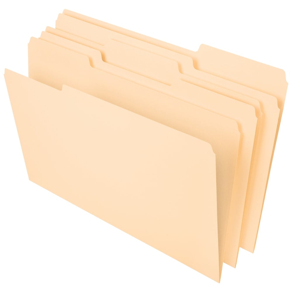 Office Depot Brand File Folders, 1/3 Tab Cut, Legal Size, Manila, Pack Of 100 Folders (Min Order Qty 5) MPN:OD753 1/3