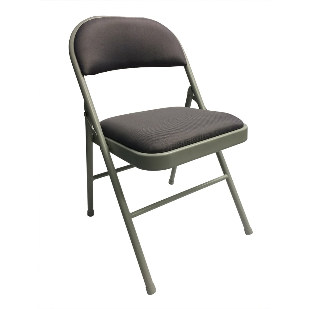 Realspace Upholstered Padded Folding Chair, Gray (Min Order Qty 2) MPN:86413