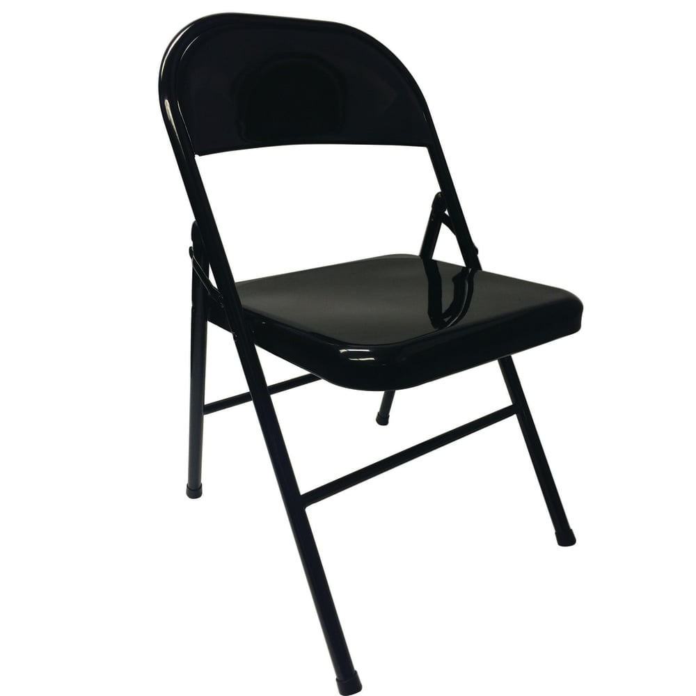 Realspace Metal Folding Chairs, Black, Set Of 4 Chairs MPN:86416