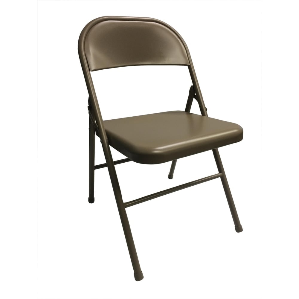 Realspace Metal Folding Chairs, Tan, Set Of 4 Chairs MPN:86418