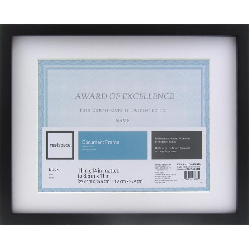 Realspace Photo/Document Frame, Gallery, 11in x 14in With Mat, Black/White (Min Order Qty 7) MPN:207597