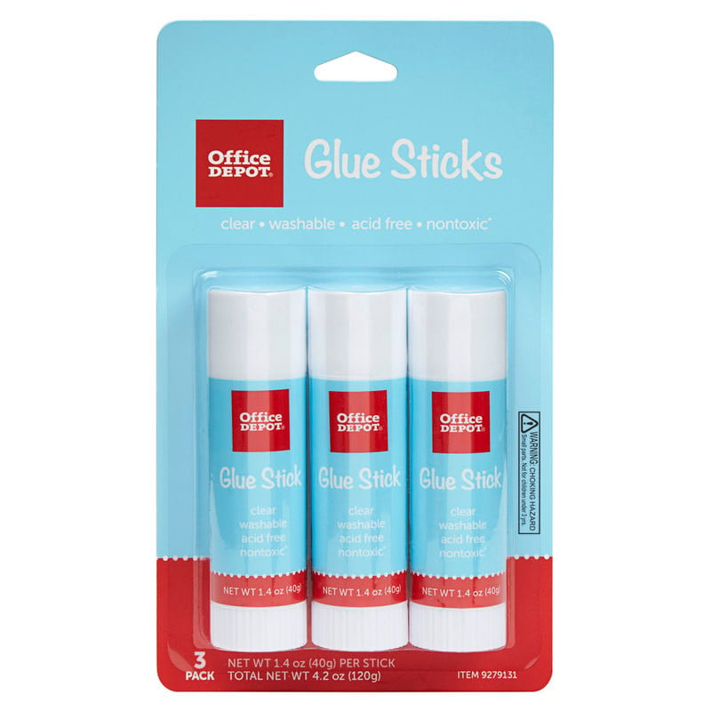 Office Depot Brand Glue Sticks, 1.4 Oz, Clear, Pack Of 3 Glue Sticks (Min Order Qty 25) MPN:571111