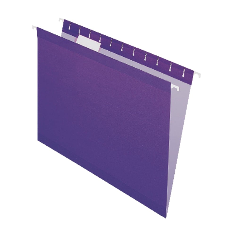 Office Depot Brand Hanging Folders, Letter Size, 1/5 Tab Cut, Violet, Box Of 25 (Min Order Qty 7) MPN:449983OD