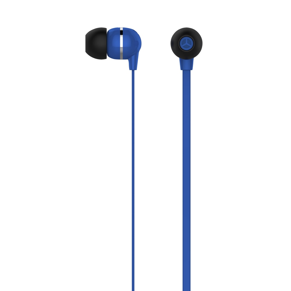 Ativa Plastic Earbud Headphones With Flat Cable, Dark Blue, MW-HLP-001-DB (Min Order Qty 16) MPN:MW-HLP-001-DB