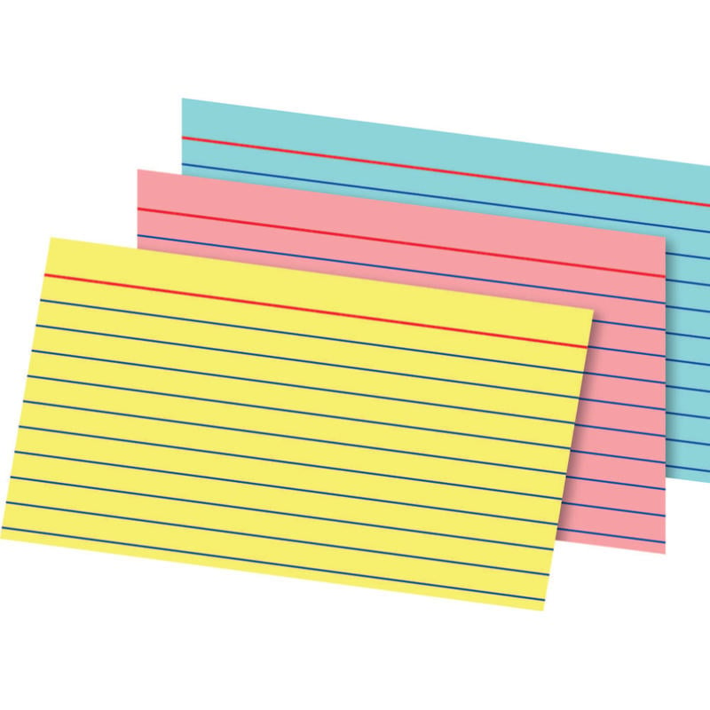 Office Depot Brand Index Cards And Tray Set, 3in x 5in, Assorted Colors, Pack Of 180 Cards (Min Order Qty 23) MPN:OD10015