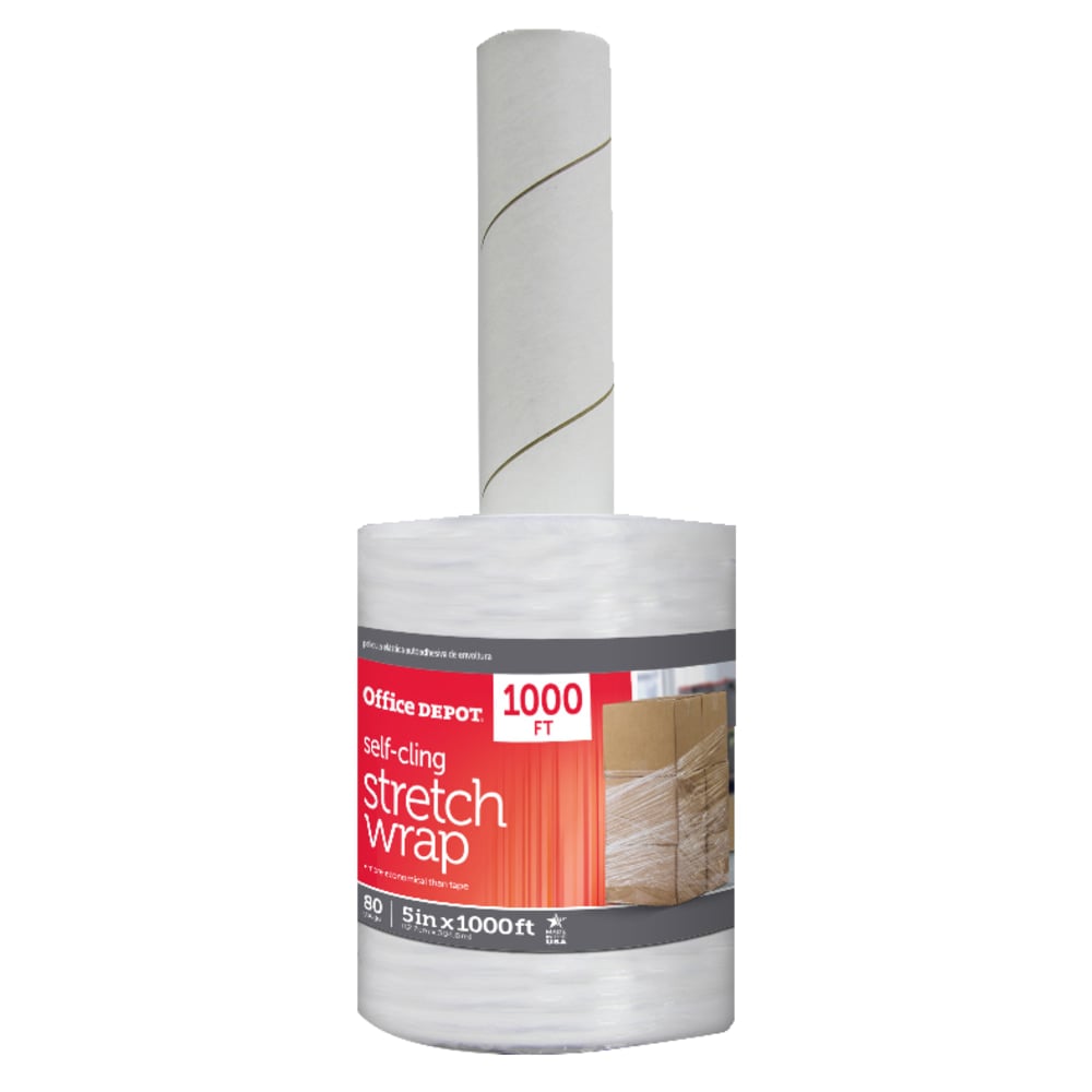 Office Depot Brand Stretch Wrap Film, 5in x 1000ft Roll, Clear (Min Order Qty 6) MPN:32001-OD