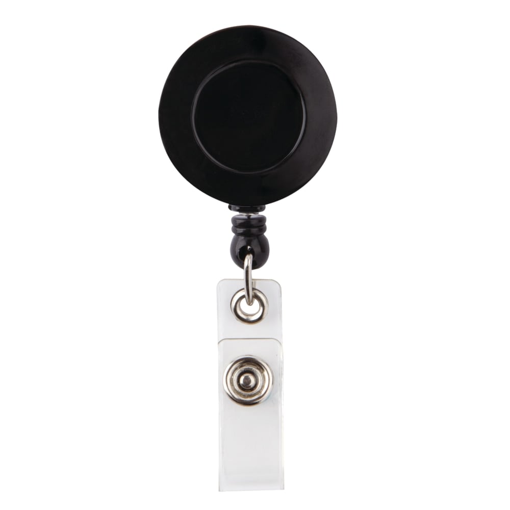 Office Depot Brand Swivel Alligator Clip Badge Reel, Black (Min Order Qty 100) MPN:XS12035