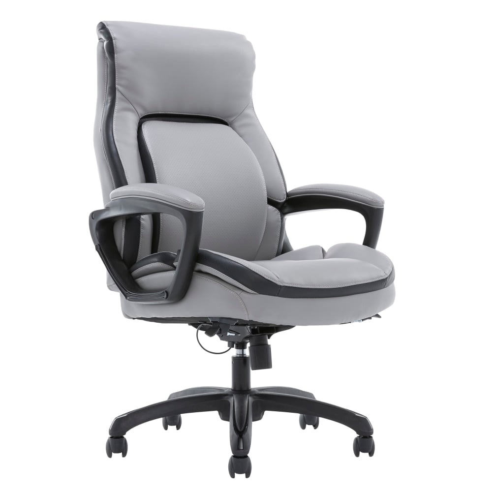 Shaquille O-Neal Amphion Ergonomic Bonded Leather High-Back Executive Office Chair, Gray MPN:51435