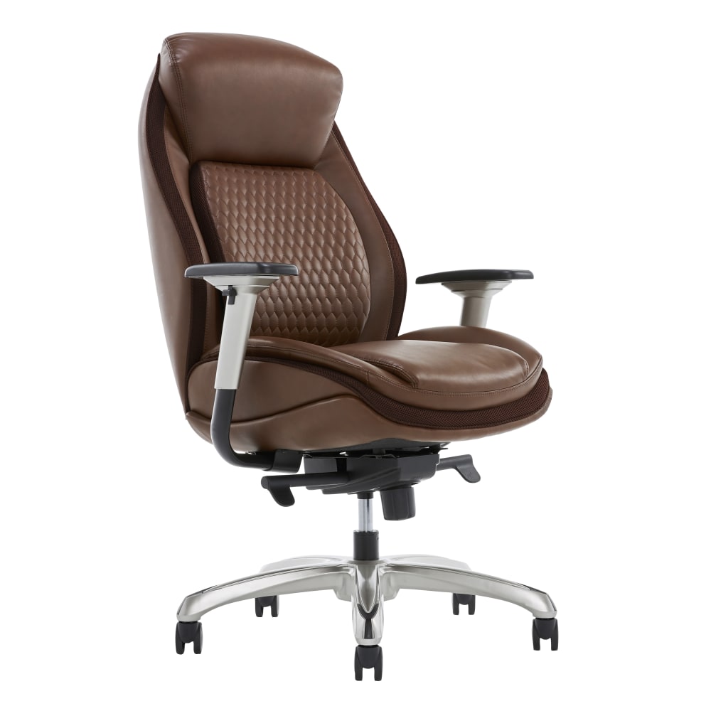 Shaquille O-Neal Zethus Ergonomic Bonded Leather High-Back Executive Office Chair, Brown MPN:51436