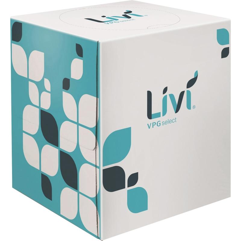 Livi VPG Facial Tissues - 2 Ply - White - Virgin Fiber - Embossed, Absorbent - For Business, Restaurant, Hotel - 90 Per Box - 36 / Carton (Min Order Qty 2) MPN:11516