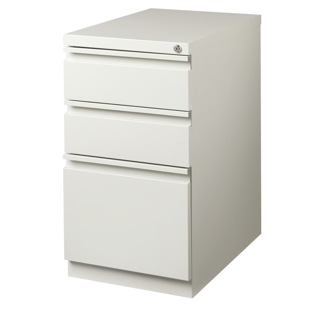 WorkPro 23inD Vertical 3-Drawer Letter-Size Mobile Pedestal File Cabinet, Metal, Light Gray MPN:18694