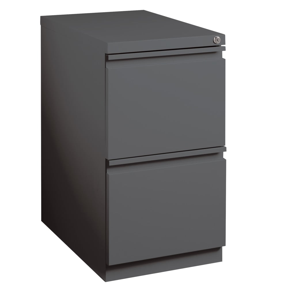 WorkPro 20inD Vertical 2-Drawer Letter-Size Mobile Pedestal File Cabinet, Charcoal MPN:19733