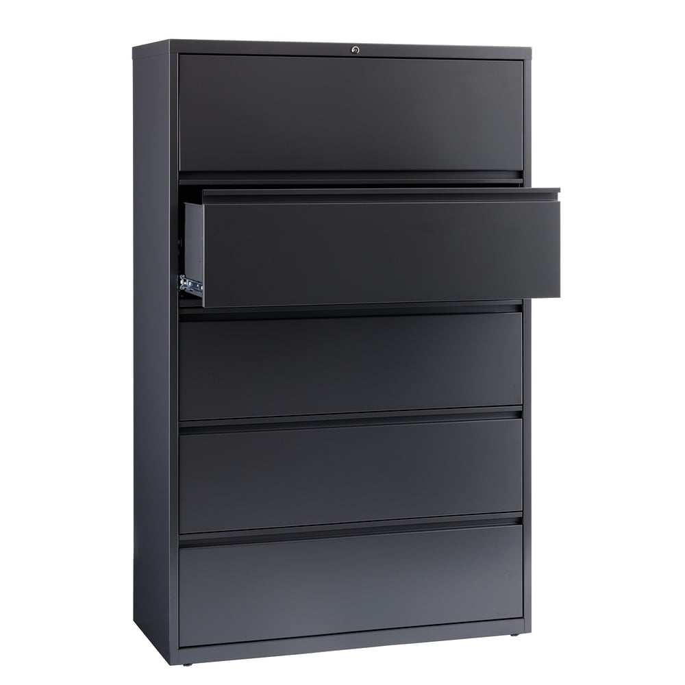 WorkPro 42inW x 18-5/8inD Lateral 5-Drawer File Cabinet, Charcoal MPN:21154