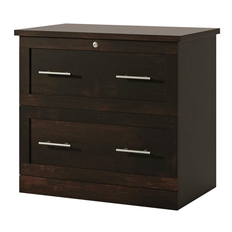 Realspace 29-7/16inW x 18-1/2inD Lateral 2-Drawer File Cabinet, Peppered Black MPN:427525