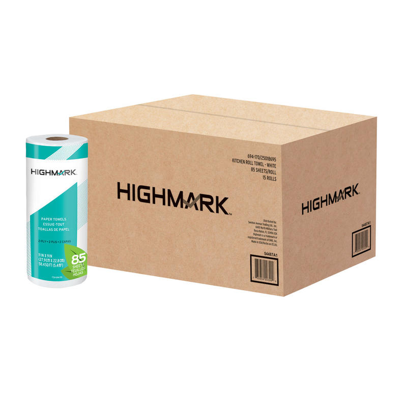 Highmark ECO 2-Ply Paper Towels, 100% Recycled, 85 Sheets Per Roll, Pack Of 15 Rolls (Min Order Qty 3) MPN:4487A1