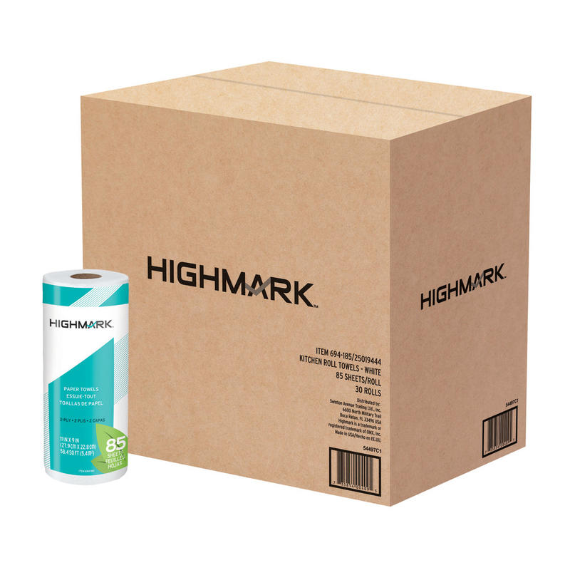 Highmark ECO 2-Ply Paper Towels, 100% Recycled, 85 Sheets Per Roll, Case Of 30 Rolls (Min Order Qty 2) MPN:4497A1