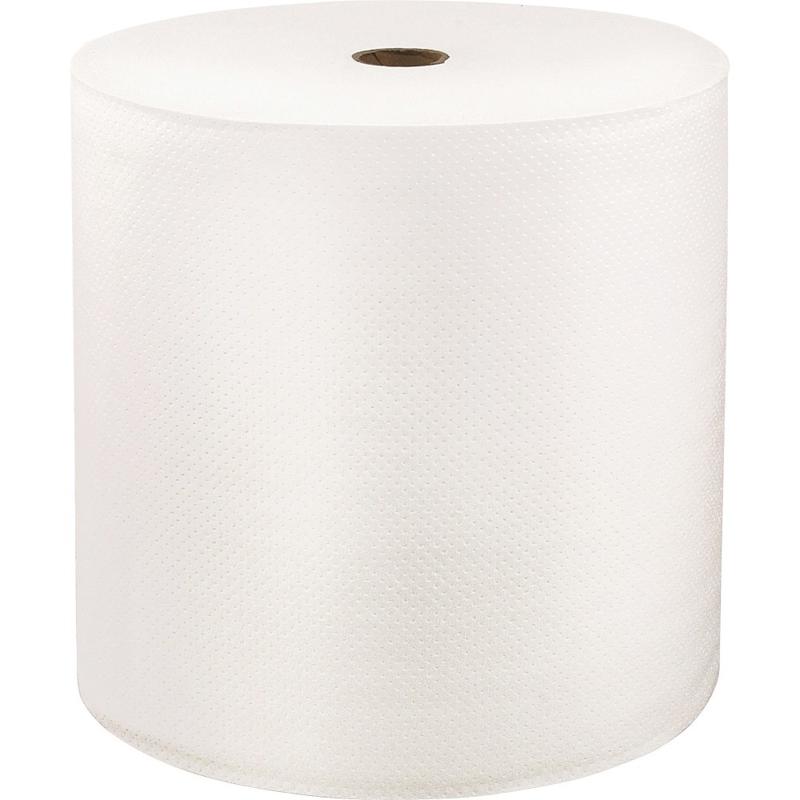 LoCor Hardwound Roll Towels - 1 Ply - 8in x 1000 ft - Bright White - Fiber - Eco-friendly, Soft, Absorbent, Strong - For Hand - 6 / Carton - 1 Ply - 8in x 1000 ft - Bright White - Fiber - 6 / Carton MPN:46901