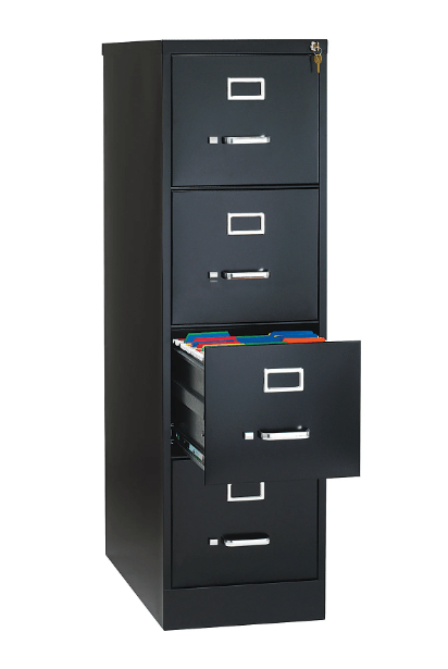 WorkPro 26 1/2inD 4-Drawer Letter-Size Vertical File Cabinet, Black MPN:HID16949