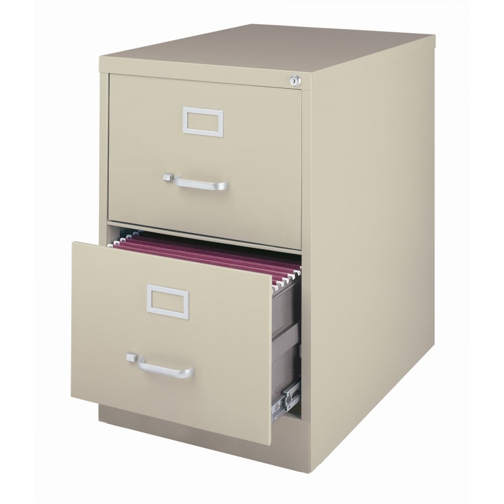 WorkPro 26 1/2inD 2-Drawer Legal-Size Vertical File Cabinet, Putty MPN:HID16951