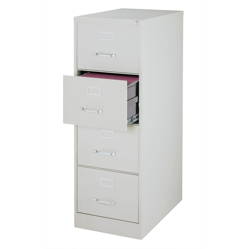 WorkPro 26-1/2inD Vertical 4-Drawer Legal-Size File Cabinet, Light Gray MPN:HID16956