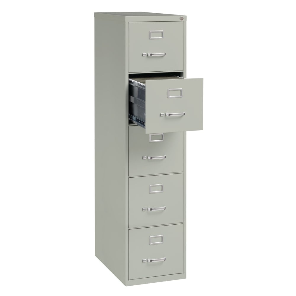 WorkPro 26-1/2inD Vertical 5-Drawer File Cabinet, Light Gray MPN:HID17790