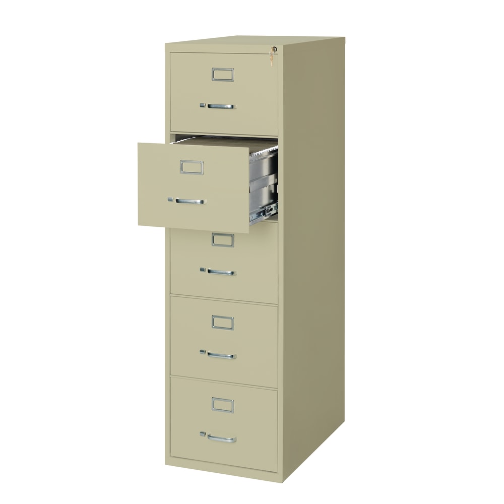 WorkPro 26-1/2inD Vertical 5-Drawer Legal-Size File Cabinet, Putty MPN:HID17791